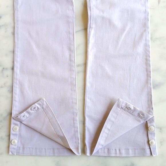 NWOT. Cotton and Lycra High-Waist Flare Leg Stretch Pant w/Side Button Opening. - Picture 4 of 8